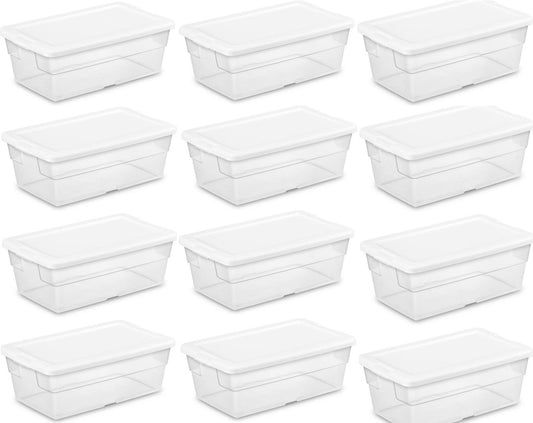 Sterilite 6-qt. Storage Box White Set of 12