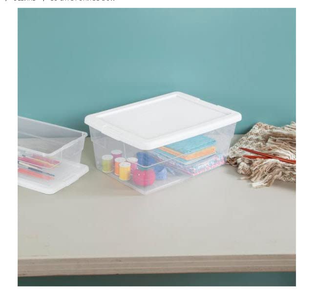 Wholesale Sterilite Storage Box w/Lid - 16qt CLEAR/WHITE