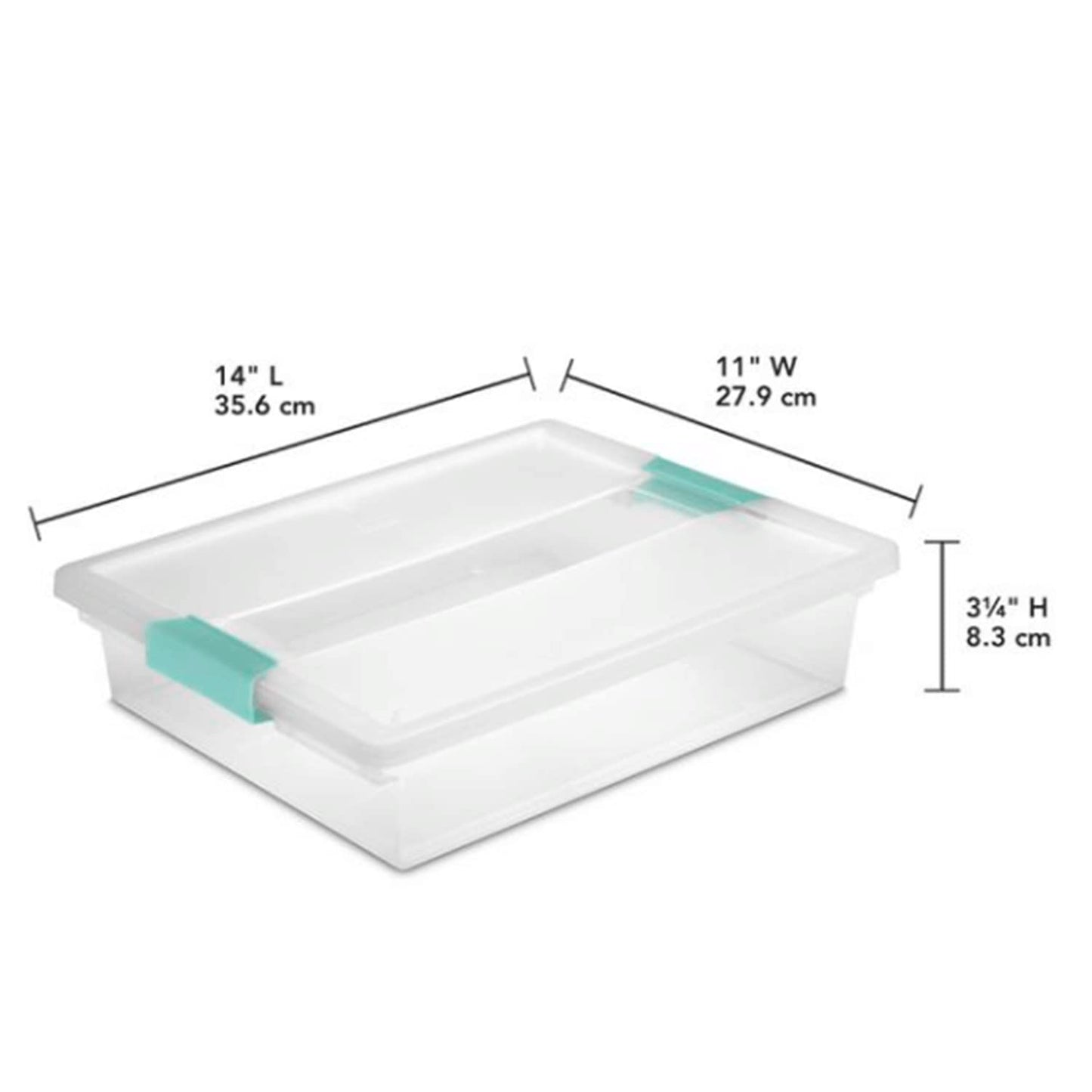 Sterilite Large Plastic File Clip Box Office Storage Tote Container with Lid